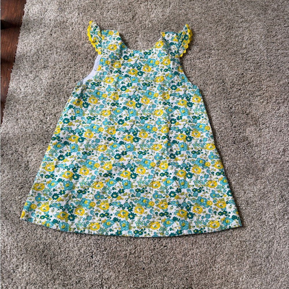 Floral Kids Dress - Yellow and Green